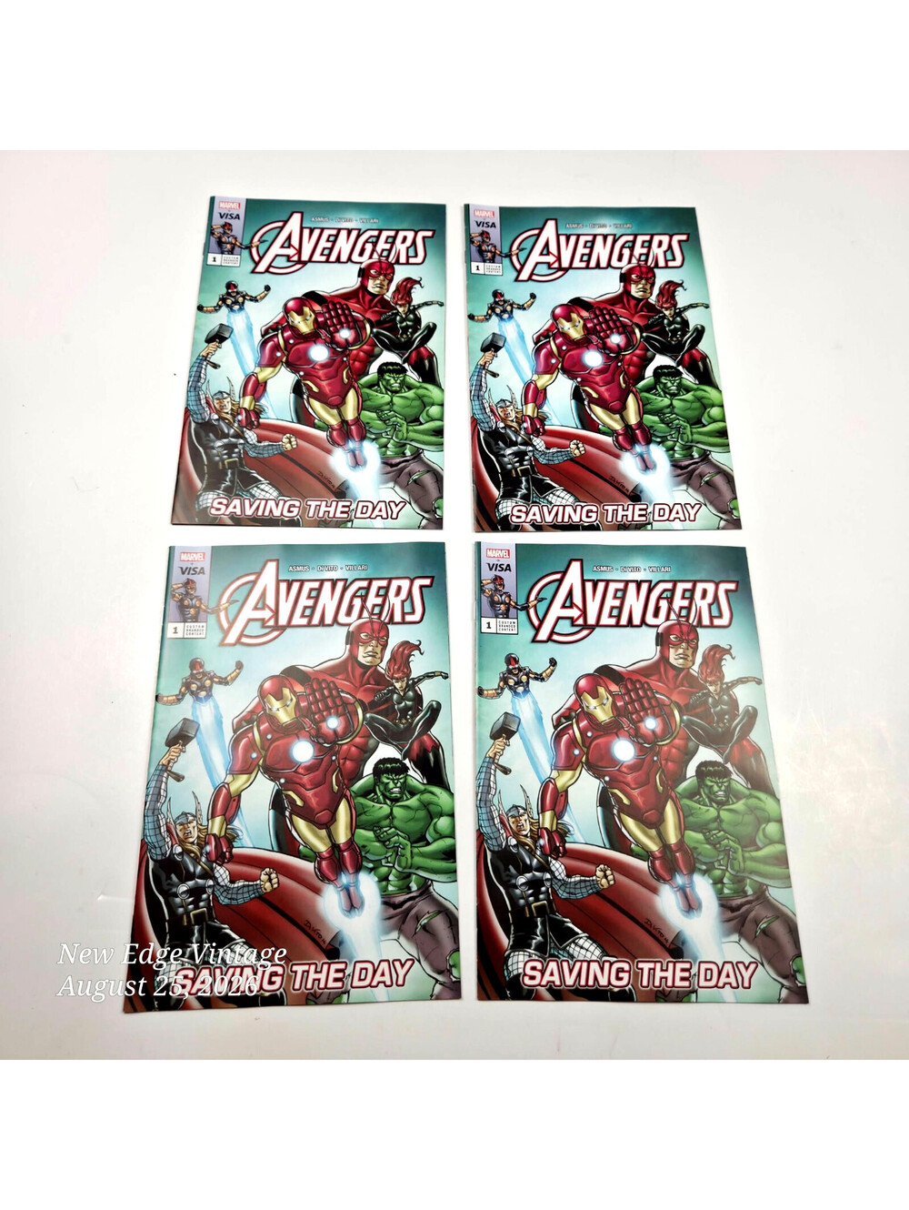 Marvel Avengers Saving The Day #1 Visa Promo Comic Lot of 4 Bagged Boarded